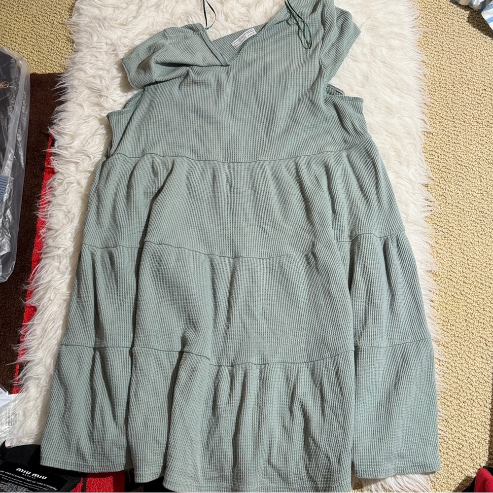 Urban Outfitters XXXL Waffle Knit Dress Short Sleeve Tiered Body - Picture 5 of 5